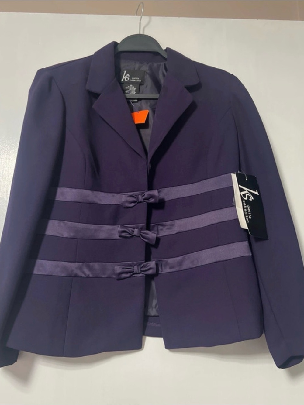 KS Collections Plum Bow Accented Blazer